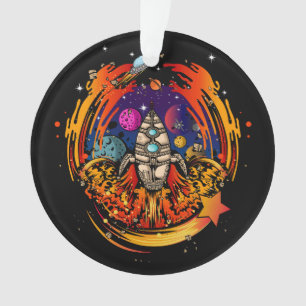Blast Off Spaceship Ornament