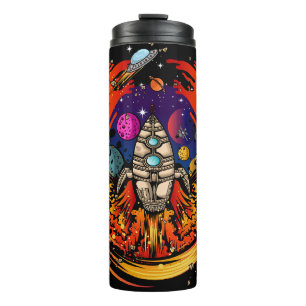 Blast Off Spaceship Thermal Tumbler