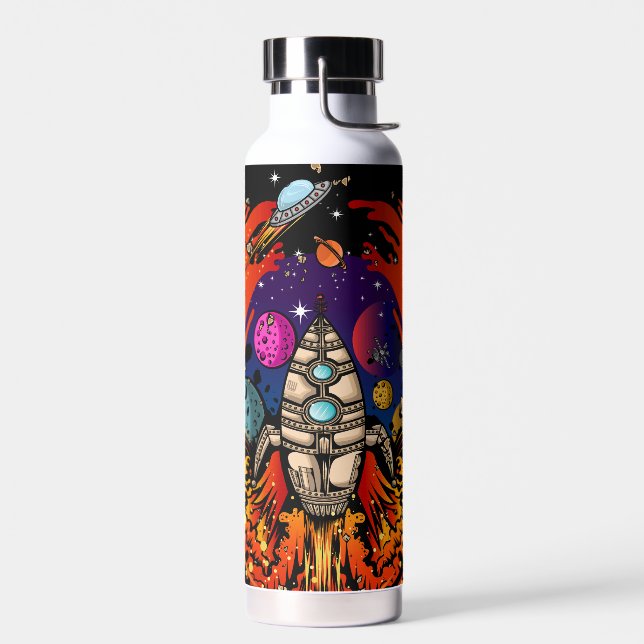 Blast Off Spaceship Water Bottle (Left)