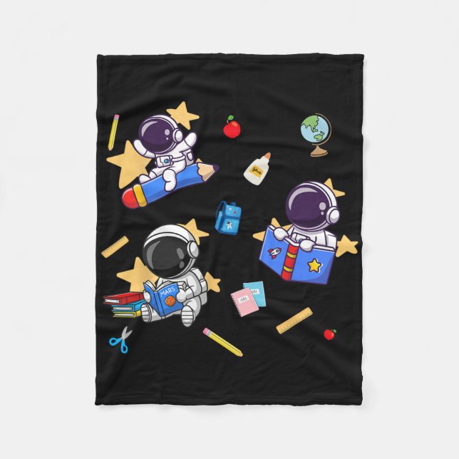 Blast Off To Learning Ck To School Astronaut  Fleece Blanket (Front)