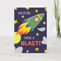 Blast Off Valentine's Day Greeting Card