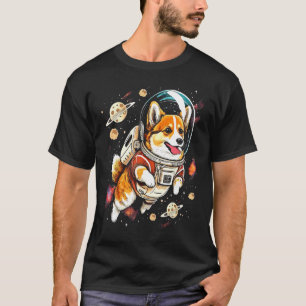 Blast Off with a Dog in Space Cute Pembroke Welsh T-Shirt