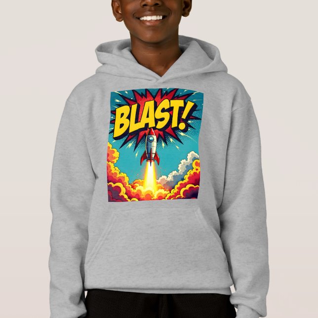 BLAST! Vintage Comic Style Rocket Explosion (Front)