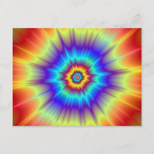 Blasted Blue Red and Yellow Postcard