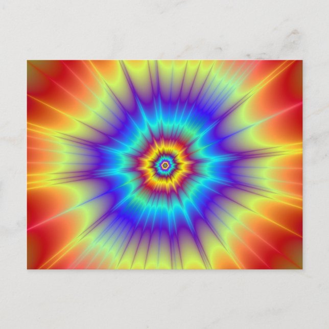 Blasted Blue Red and Yellow Postcard (Front)