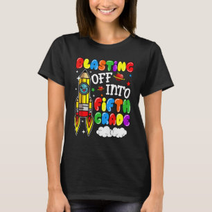 Blasting Off Into Fifth Grade  Back To School Boys T-Shirt