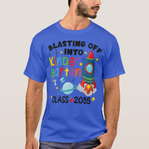 Blasting Off Into Kindergarten Crew Boys Kids Back T-Shirt