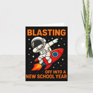 Blasting Off Into New School Year Astronaut Dab Card