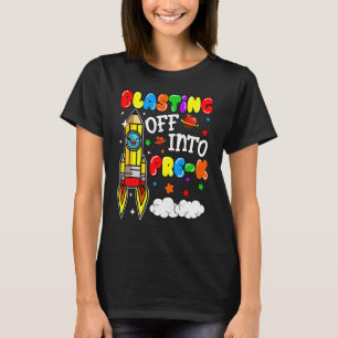 Blasting Off Into Pre K Back To School Boys Kid T-Shirt