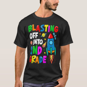 Blasting Off Into Second Grade Back To School Kids T-Shirt
