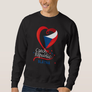 Blatna Czech Republic Heart Flag Lion Coat Of Arm  Sweatshirt