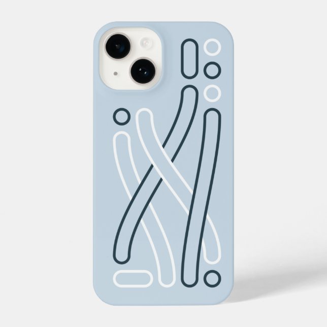 Blau monochrom Linienmuster iPhone Hülle iPhone Case (Back)