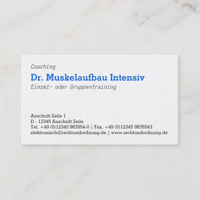 Blau und dunkles grau business card (Front)