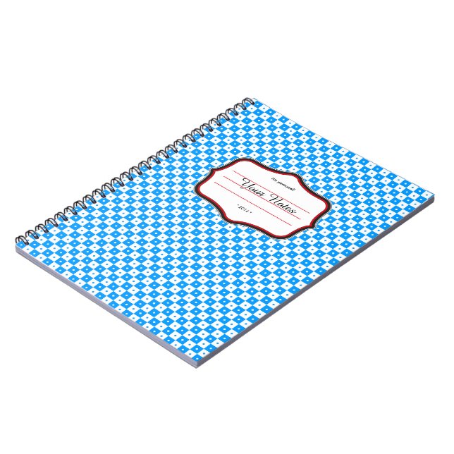 Blau weiß Minimalistisch Notebook (Left Side)