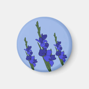 Blaue Gladiole Magnet