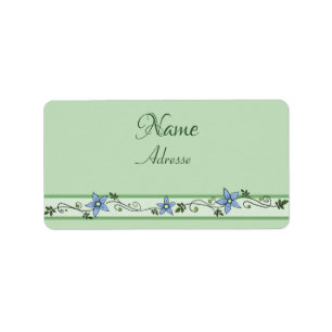 Blaue Ranke adressaufkleber Label