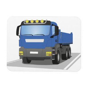 blauer Baustellen LKW Magnet