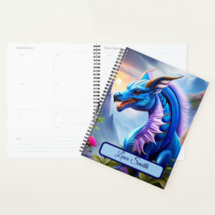 Blauer Drache, fantasievolle Digital Art Planner