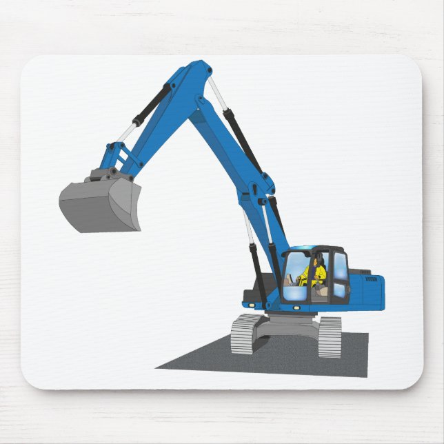 blauer Kettenbagger Mouse Pad (Front)