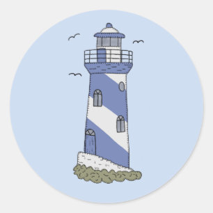 blauer Leuchturm Classic Round Sticker
