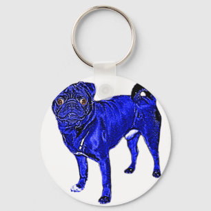 Blauer Mops Key Ring
