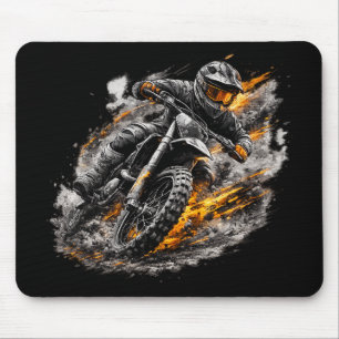 Blaze Rider Motocross Dirt Bike Action Design Mouse Pad