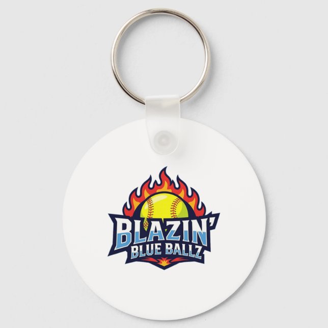 Blazin Blue Llz Softll Jersey  Key Ring (Front)
