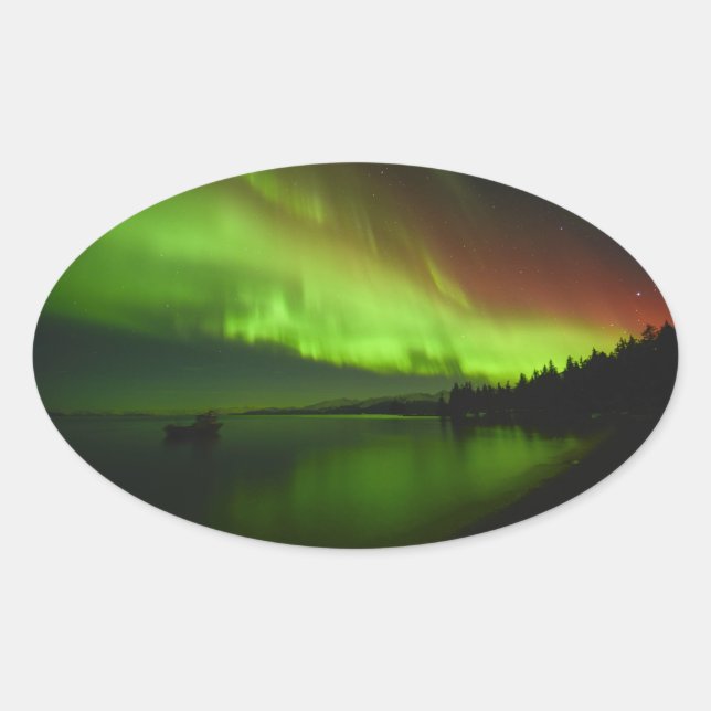Blazing Aurora Oval Sticker (Front)