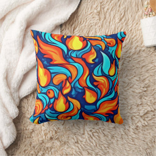 Blazing Blue Abstract Cushion