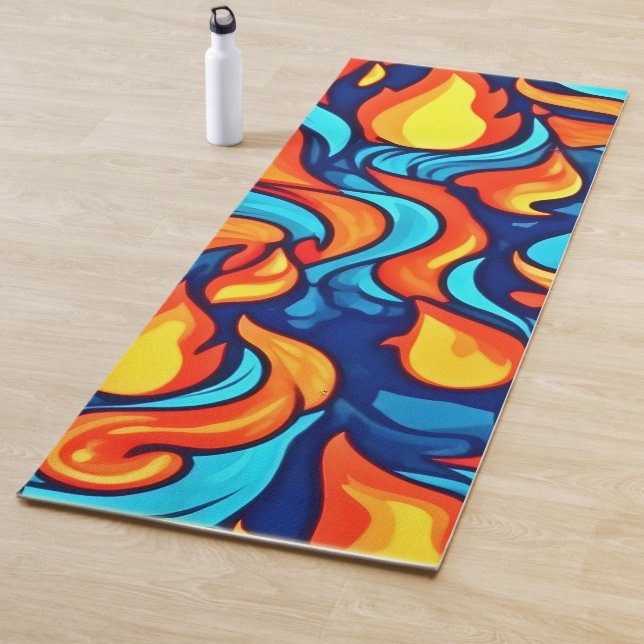  Blazing Blue Abstract Yoga Mat (In Situ)