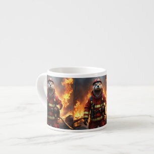 **"Blazing Bravery: The Otter Firefighter"** Espresso Cup