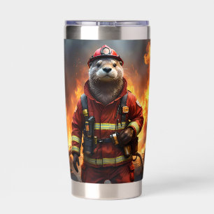 **"Blazing Bravery: The Otter Firefighter"** Insulated Tumbler