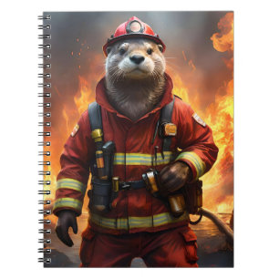 **"Blazing Bravery: The Otter Firefighter"** Notebook