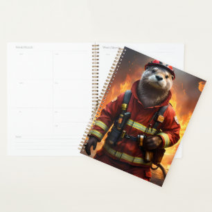 **"Blazing Bravery: The Otter Firefighter"** Planner