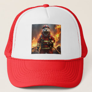 **"Blazing Bravery: The Otter Firefighter"** Trucker Hat