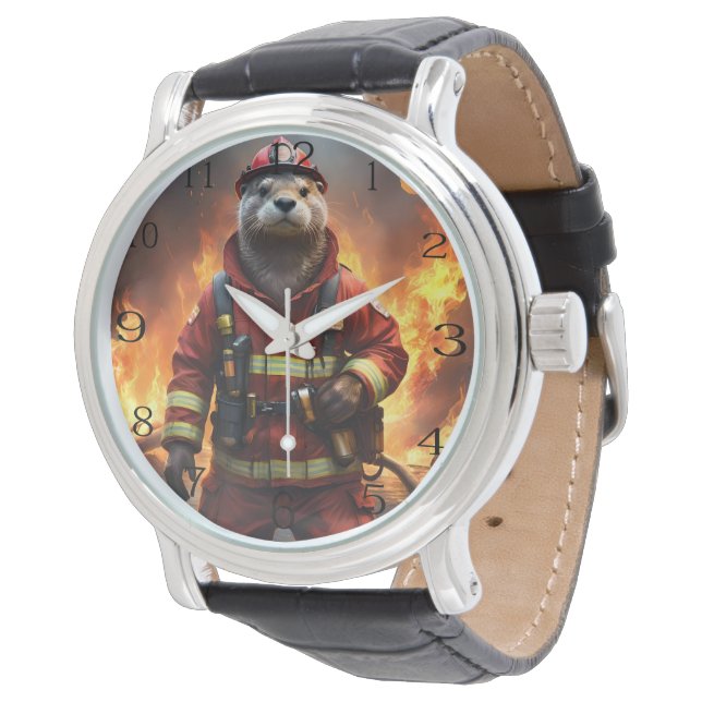 **"Blazing Bravery: The Otter Firefighter"** Watch (Angled)