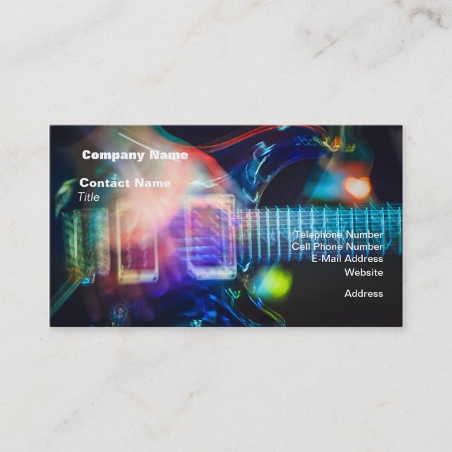 Blazing Electric Guitar Business Card (Front)