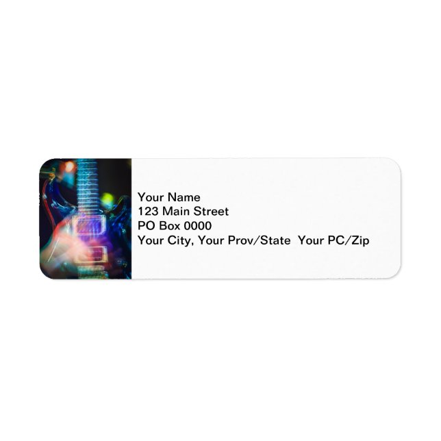 Blazing Electric Guitar Return Address Label (Front)