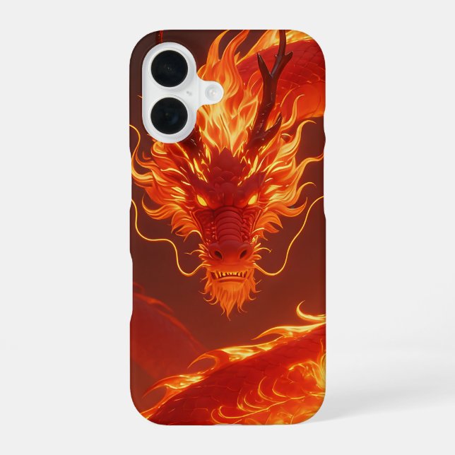 Blazing Fire Dragon | Mythical Flame Dragon Fantas iPhone 16 Case (Back)
