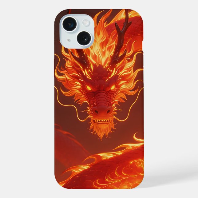 Blazing Fire Dragon | Mythical Flame Dragon Fantas iPhone Case (Back)