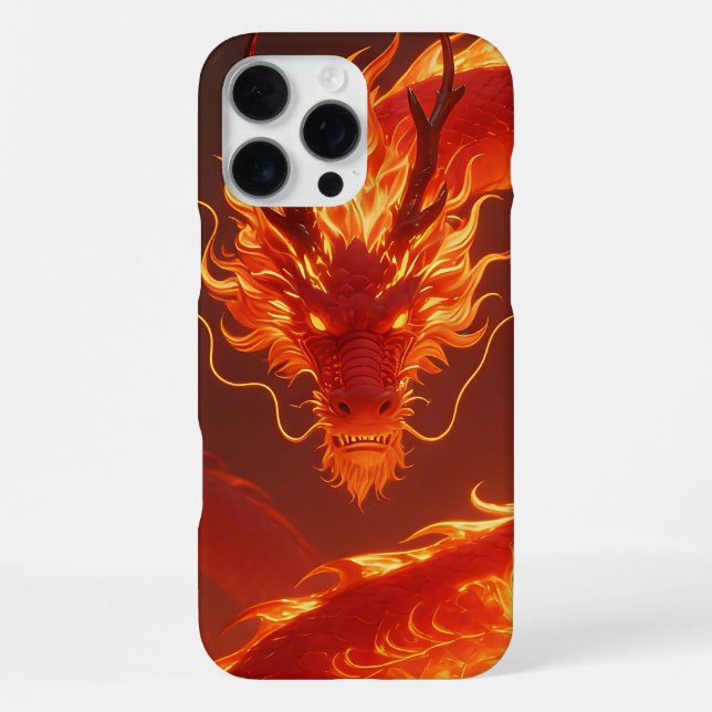 Blazing Fire Dragon | Mythical Flame Dragon Fantas iPhone Case (Back)