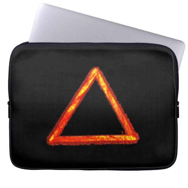 Blazing Fire Element Alchemy Symbol Laptop Sleeve (Front)