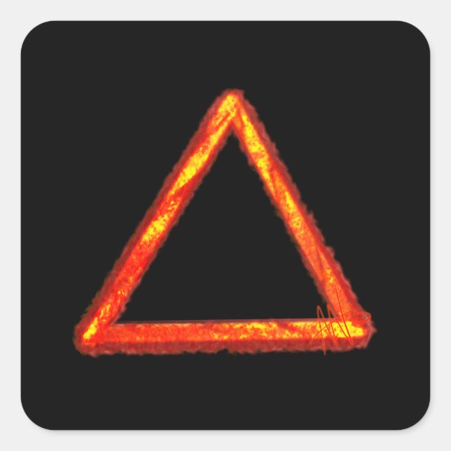 Blazing Fire Element Alchemy Symbol Square Sticker (Front)