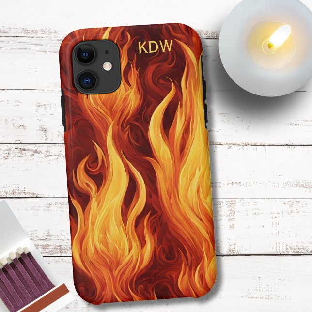 Blazing Fire Monogram  Case-Mate iPhone Case (Creator Uploaded)