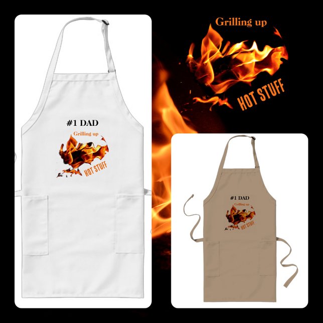 Blazing Flames of Fire BBQ Grilling Long Apron (Creator Uploaded)
