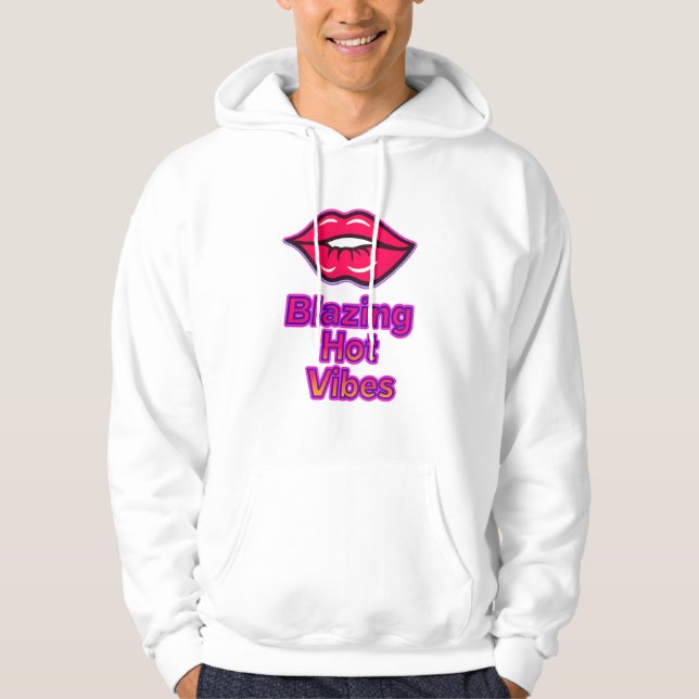 Blazing Hot Vibes Men’s Basic Hooded Sweatshirt by (Front)