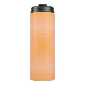 Blazing Orange Fuzzy Peach Squares Thermal Tumbler