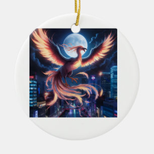 Blazing Phoenix Ceramic Ornament