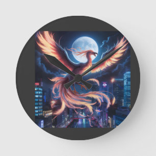 Blazing Phoenix Round Parade Clock