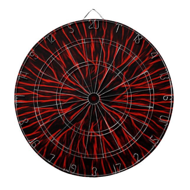 Blazing Red Hot Fire Sparkler Abstract Dartboard (Front)
